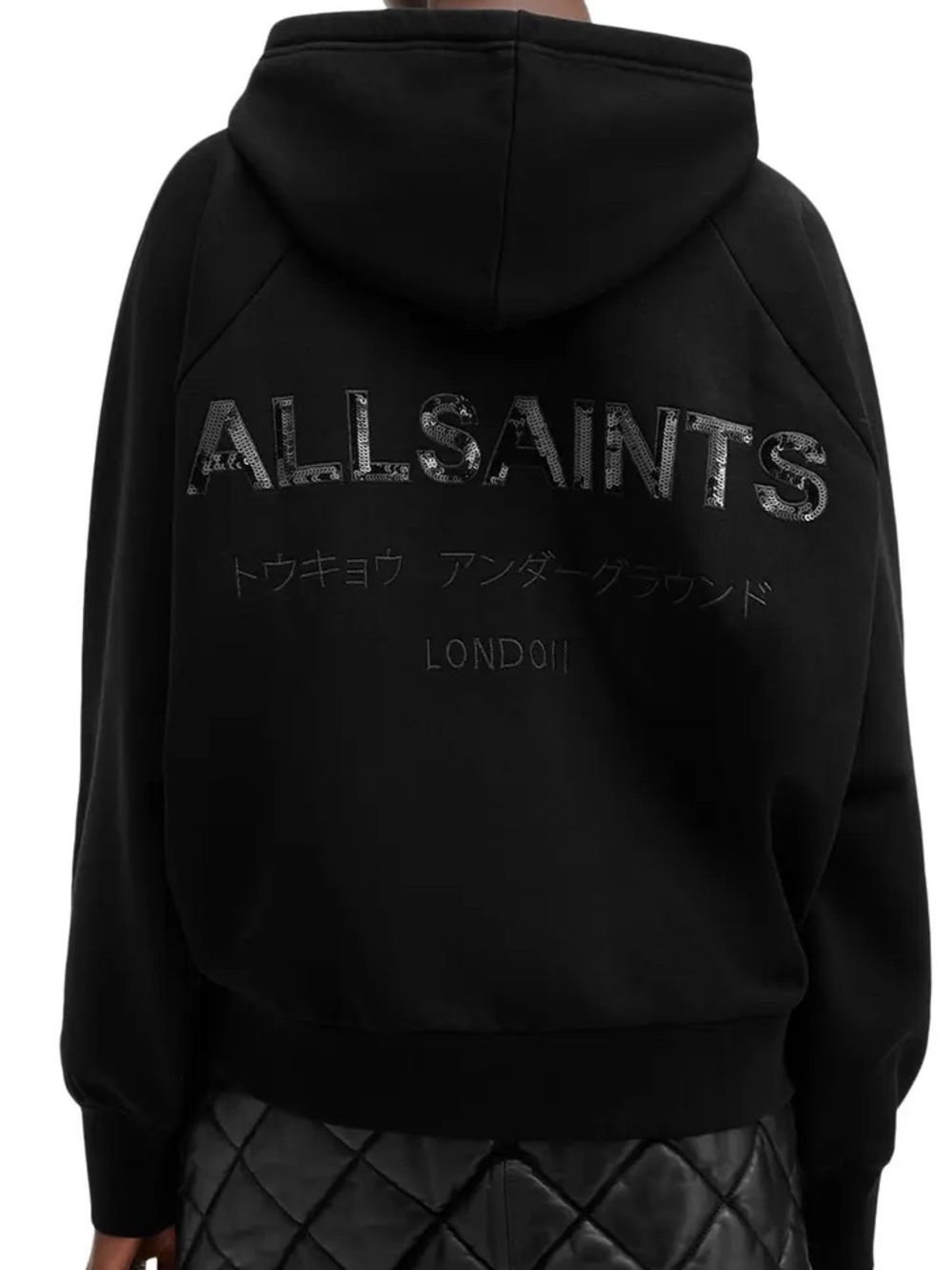 New Season Allsaints Sequin Logo Pullover Sweater size medium made in Italy